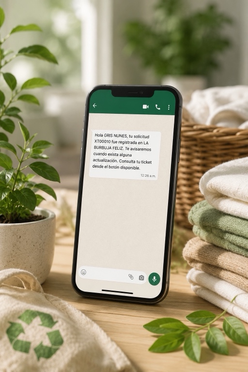 Placeholder de una pantalla de WhatsApp para la sección WhatsApp + Lavandia